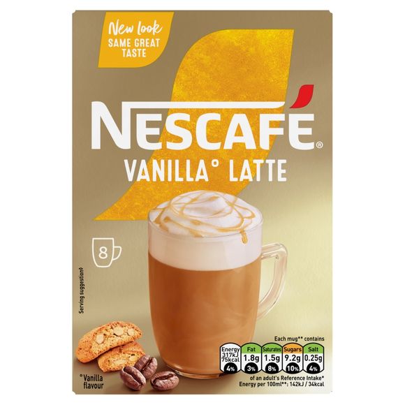 Nescafé Vanilla Latte (148g) 8 X 18.5g